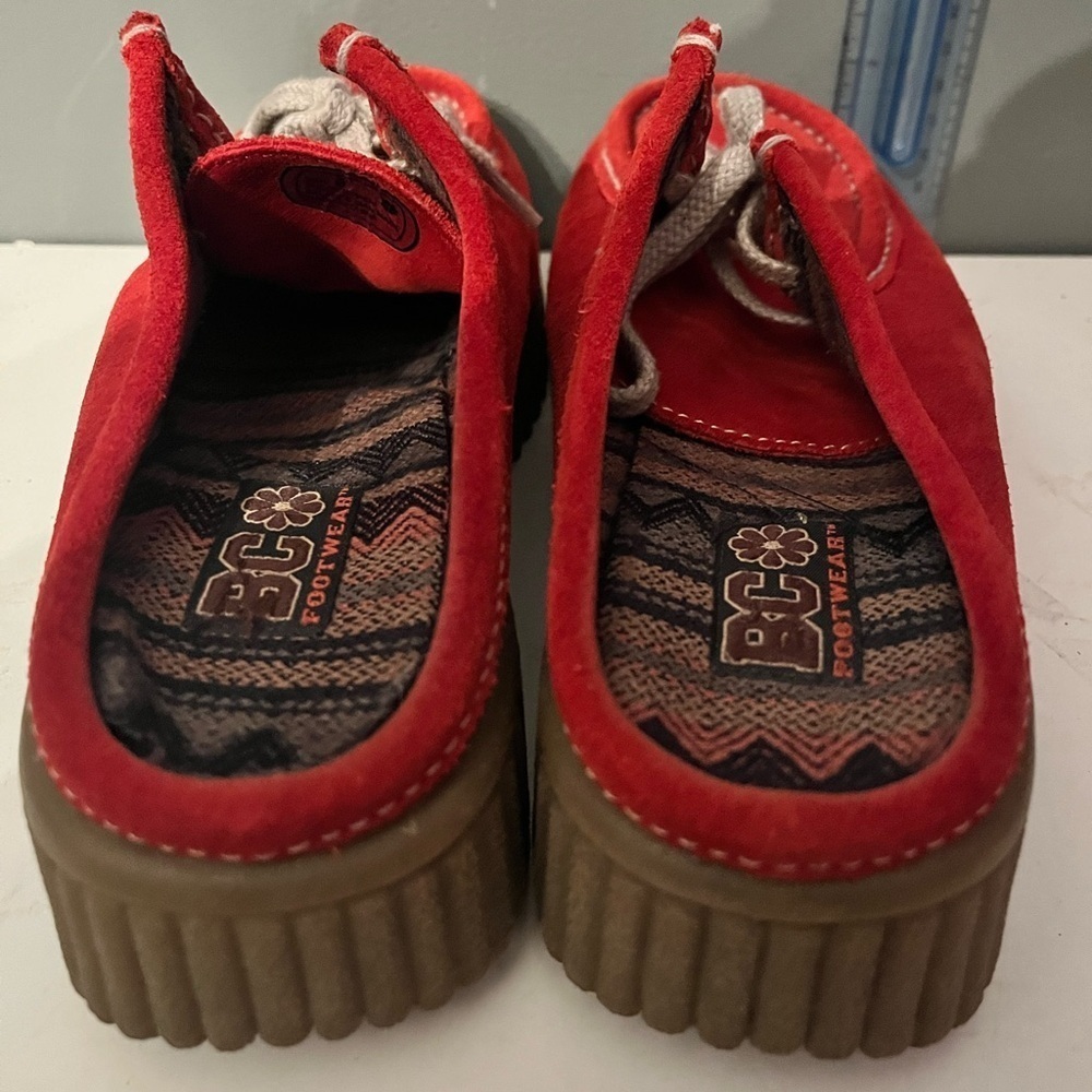 BC Footwear Vintage Suede Leather Sneakers Shoes Chunky Platform Size 8 - Picture 5 of 6